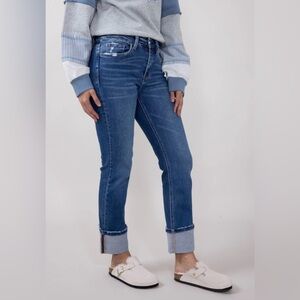Vervet Jeanne Denim Blue High Rise Slim Straight Jeans